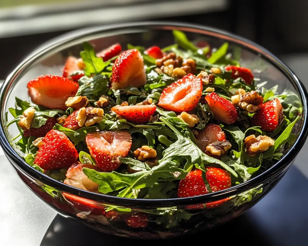 Spring Salad: Arugula Strawberry and Walnut Salad in 10 Minutes