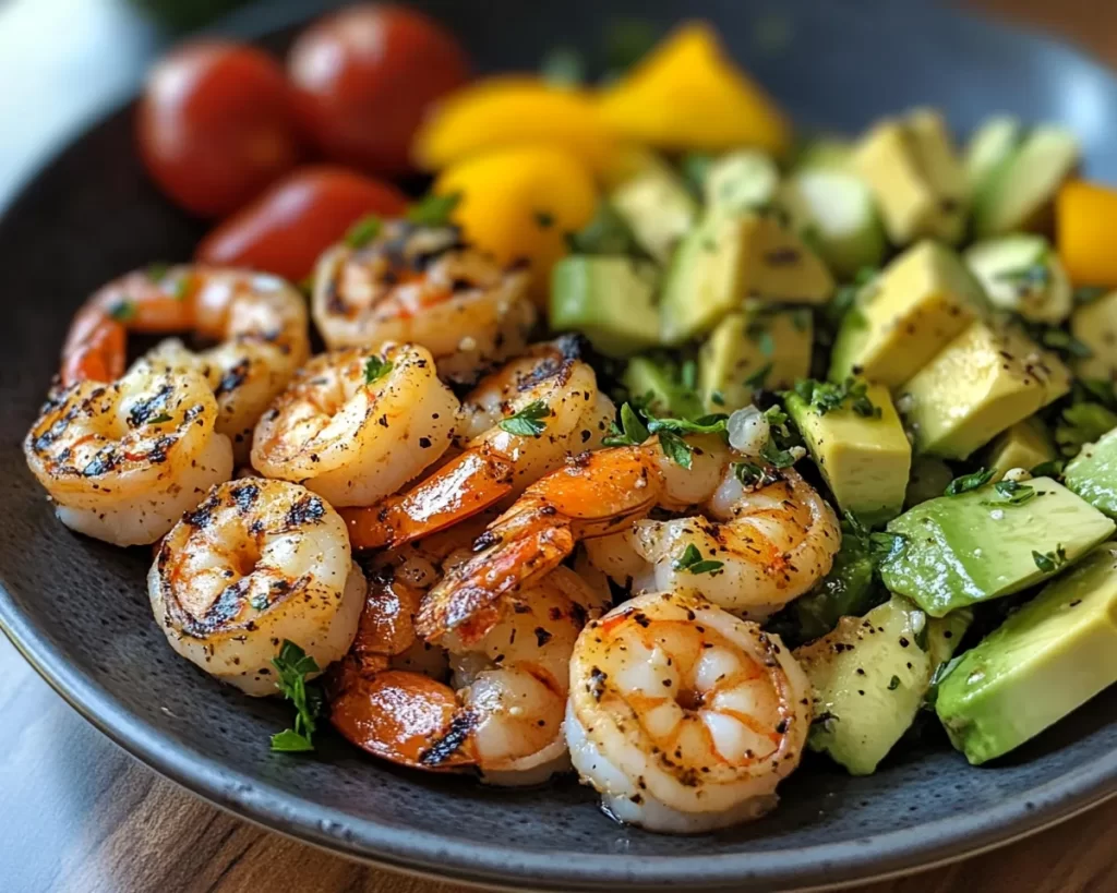 Summer Dinner Ideas: Grilled Shrimp & Avocado Salad in 15 Minutes