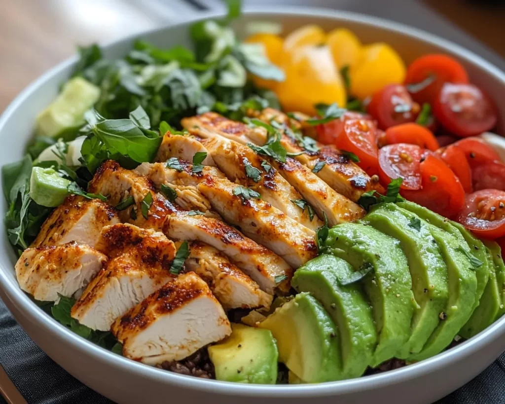 Summer Meals: Chicken Avocado Salad Bowl