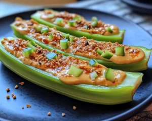 Weird Snacks: Peanut Butter Sriracha Celery Boats in 5 Minutes