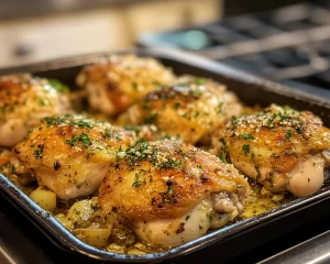 Spring Dinner: Garlic Parmesan Roasted Chicken Thighs in 25 Minutes