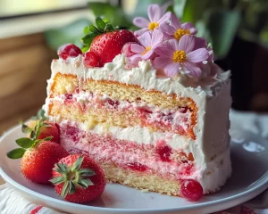 Spring Birthday Cake: Strawberry Layer Cake (Spring Style)