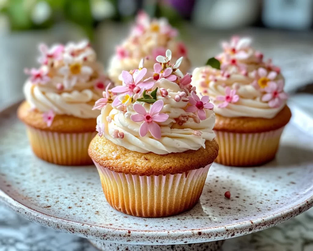 Spring Cupcakes: Almond Vanilla Cupcakes in 5 Steps
