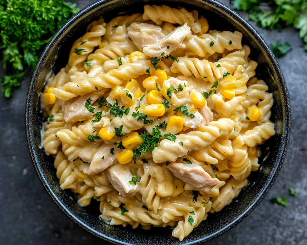 Easy Dinner Recipes for Family: Creamy Chicken & Corn Pasta in 20 Minutes