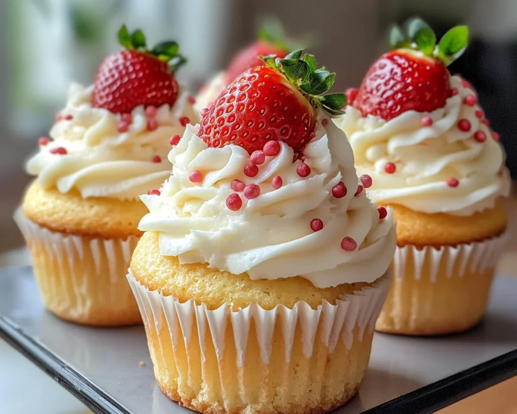 Spring Cupcakes: Strawberry Shortcake Cupcakes in 7 Steps