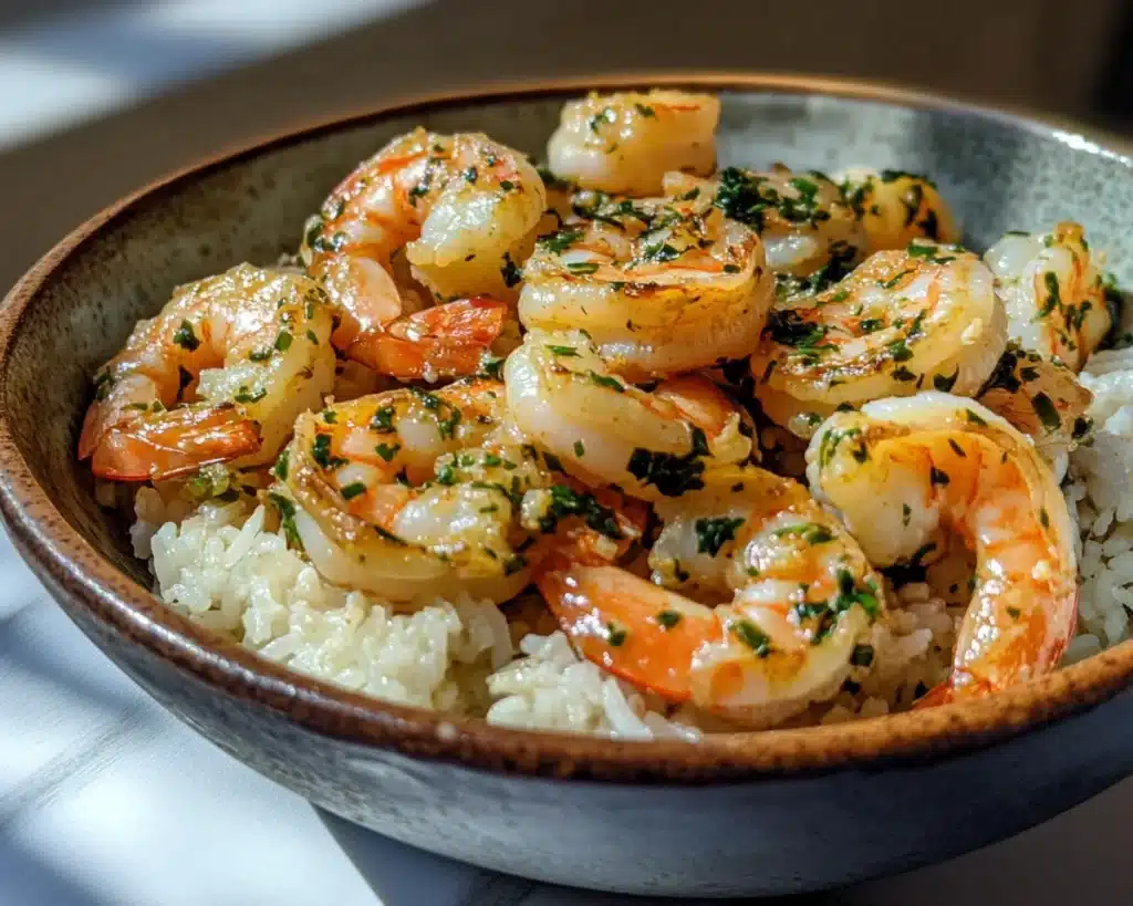 Spring Dinners: Garlic Butter Shrimp with Rice