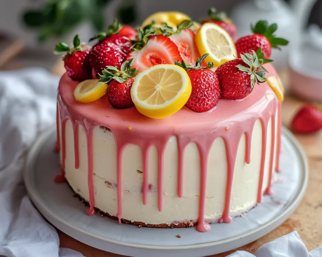 Spring Cakes: Strawberry Lemonade Drip Cake in 40 Minutes