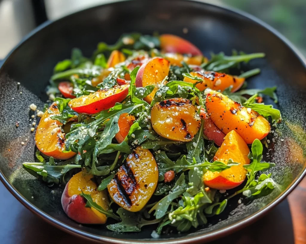 Spring Salad: Grilled Peach and Arugula Salad in 15 Minutes
