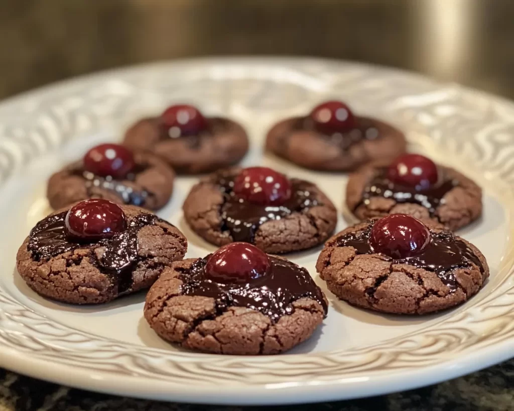 Black Forest Cookie: Soft Black Cherry Chocolate Thumbprints in 25 Minutes