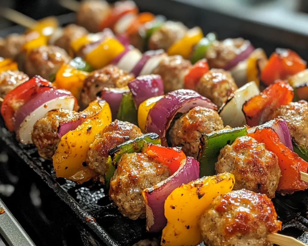 Summer Dinner Ideas: BBQ Turkey Meatball Skewers in 20 Minutes