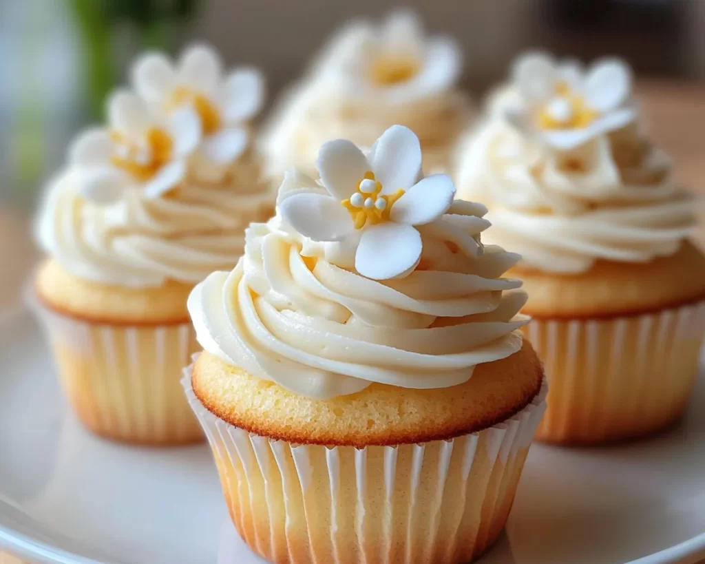 Spring Cupcakes: Vanilla Lemon Buttercream Cupcakes in 5 Steps