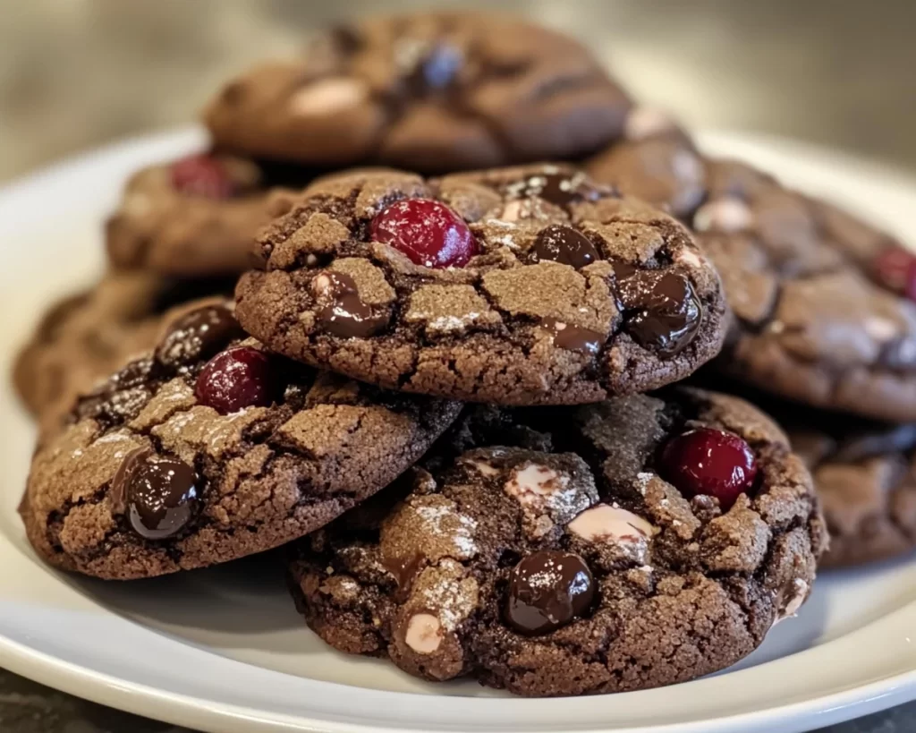 Black Forest Cookie: Dark Chocolate Cherry Crinkle Cookies in 30 Minutes