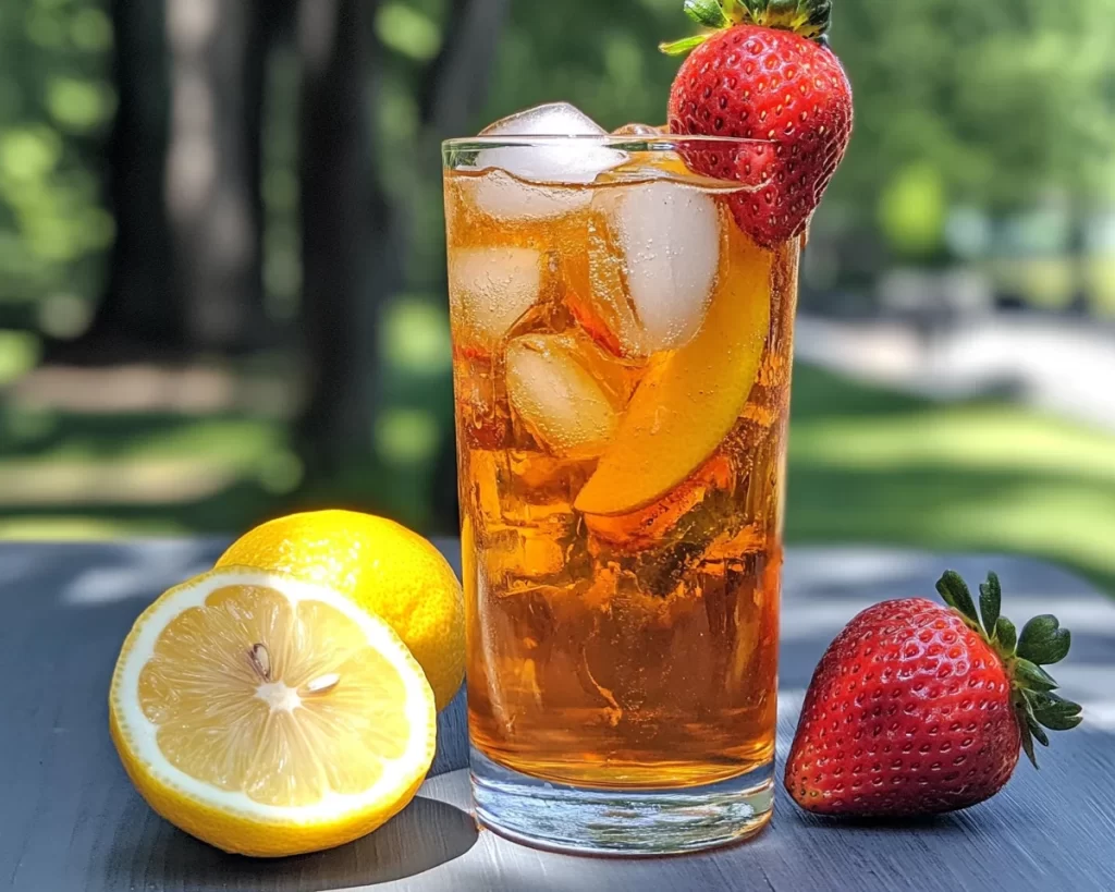 Summer Drinks Nonalcoholic: Iced Strawberry Lemon Tea