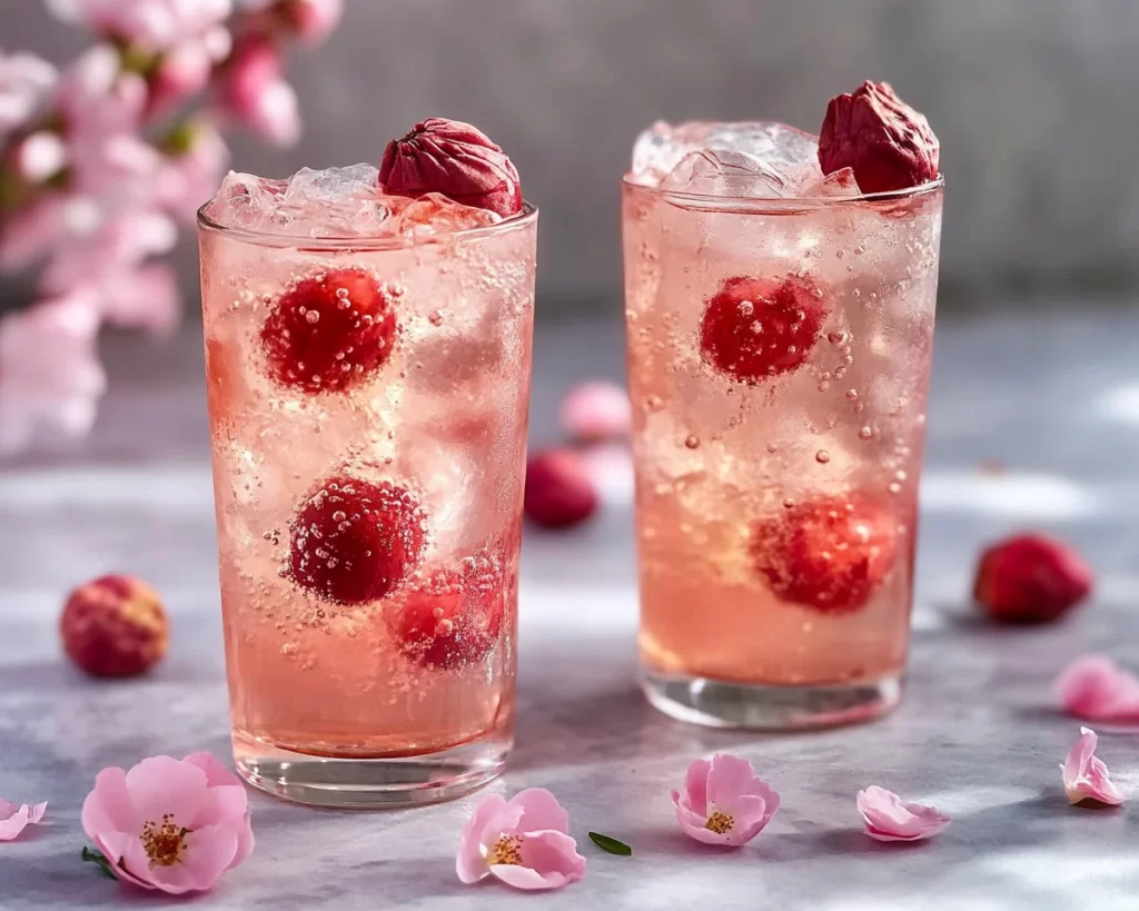 Spring Drinks: Rose Lychee Sparkling Punch in 10 Minutes
