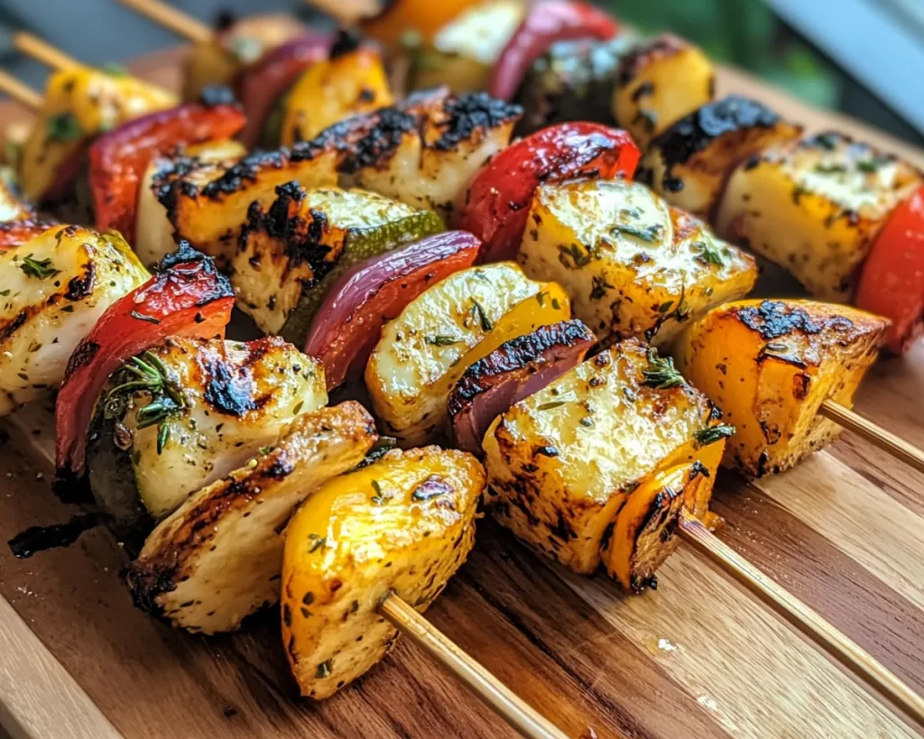 Summer Dinner Ideas: Grilled Veggie & Halloumi Skewers in 20 Minutes