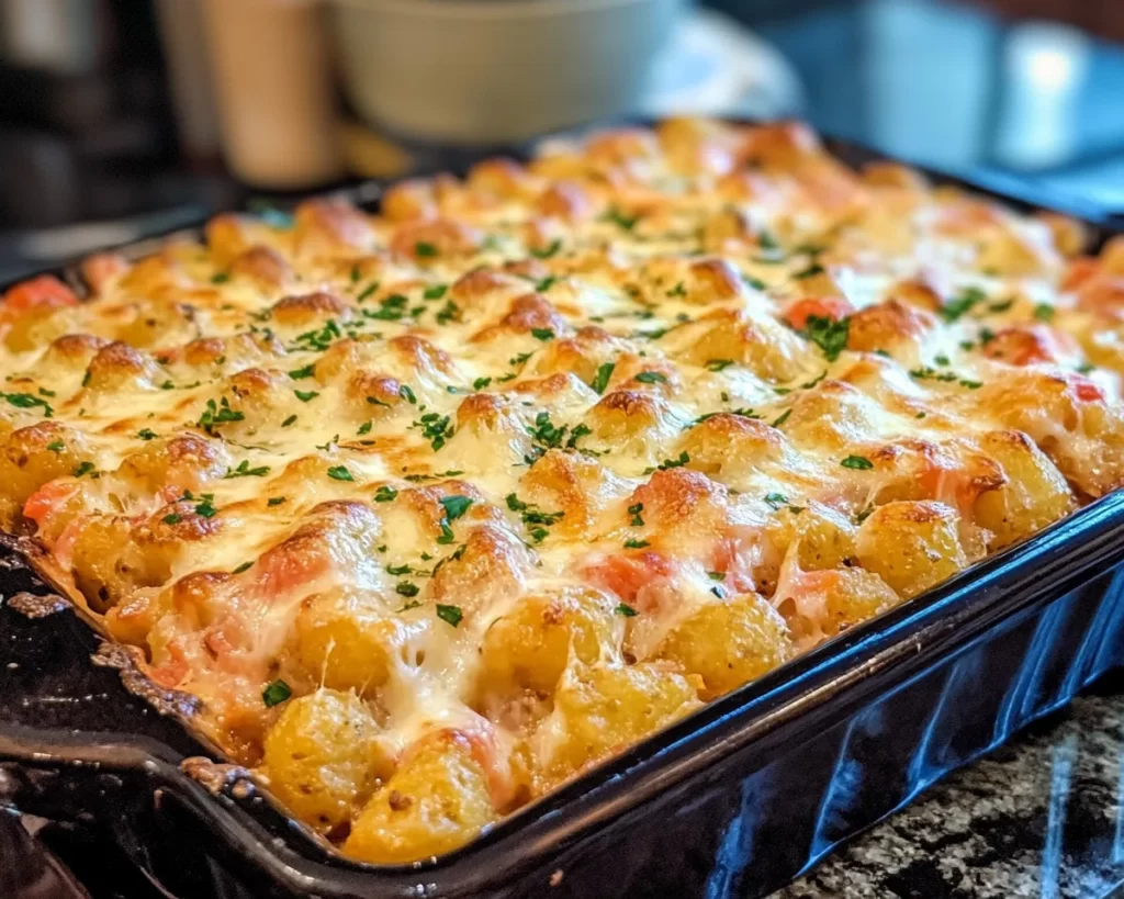 Easy Dinner Recipes for Family Comfort Foods: Cheesy Tater Tot Casserole in 35 Minutes
