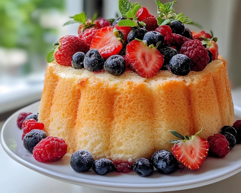 Spring Desserts: Angel Food Cake with Berries in 5 Steps