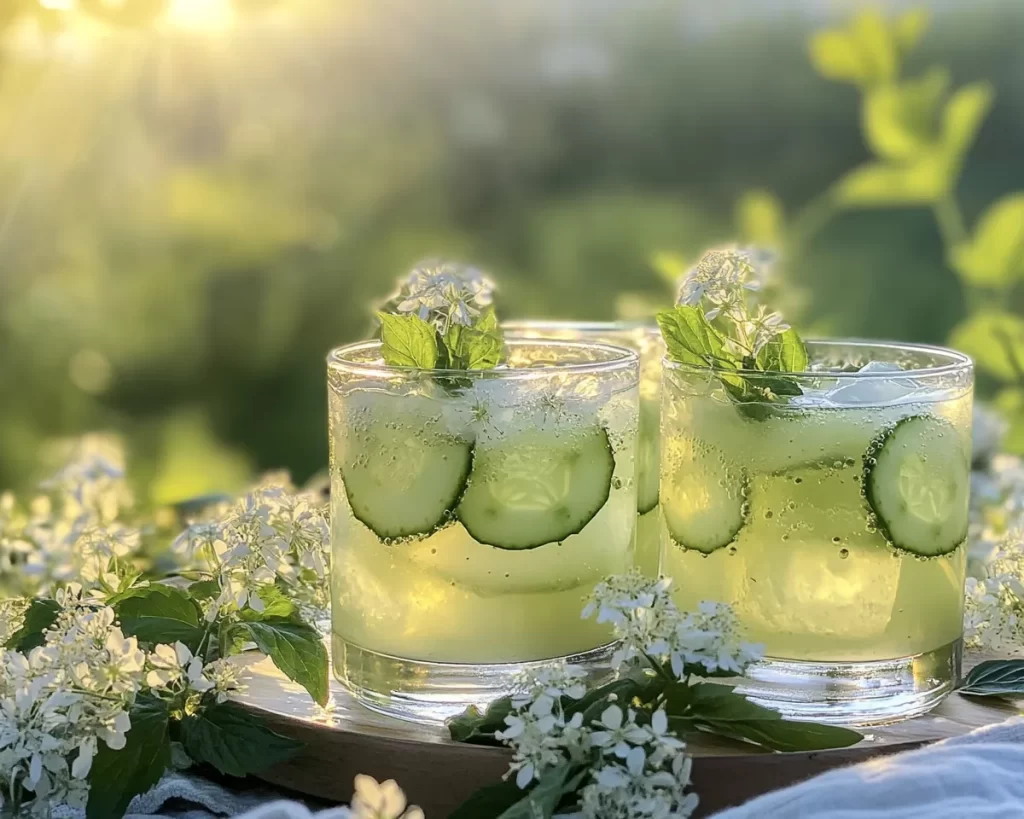 Spring Drinks: Cucumber Elderflower Sparkling Punch in 10 Minutes