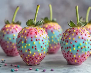 Easter Chocolate Covered Strawberries: Tie Dye Pastel Chocolate Strawberries in 25 Minutes