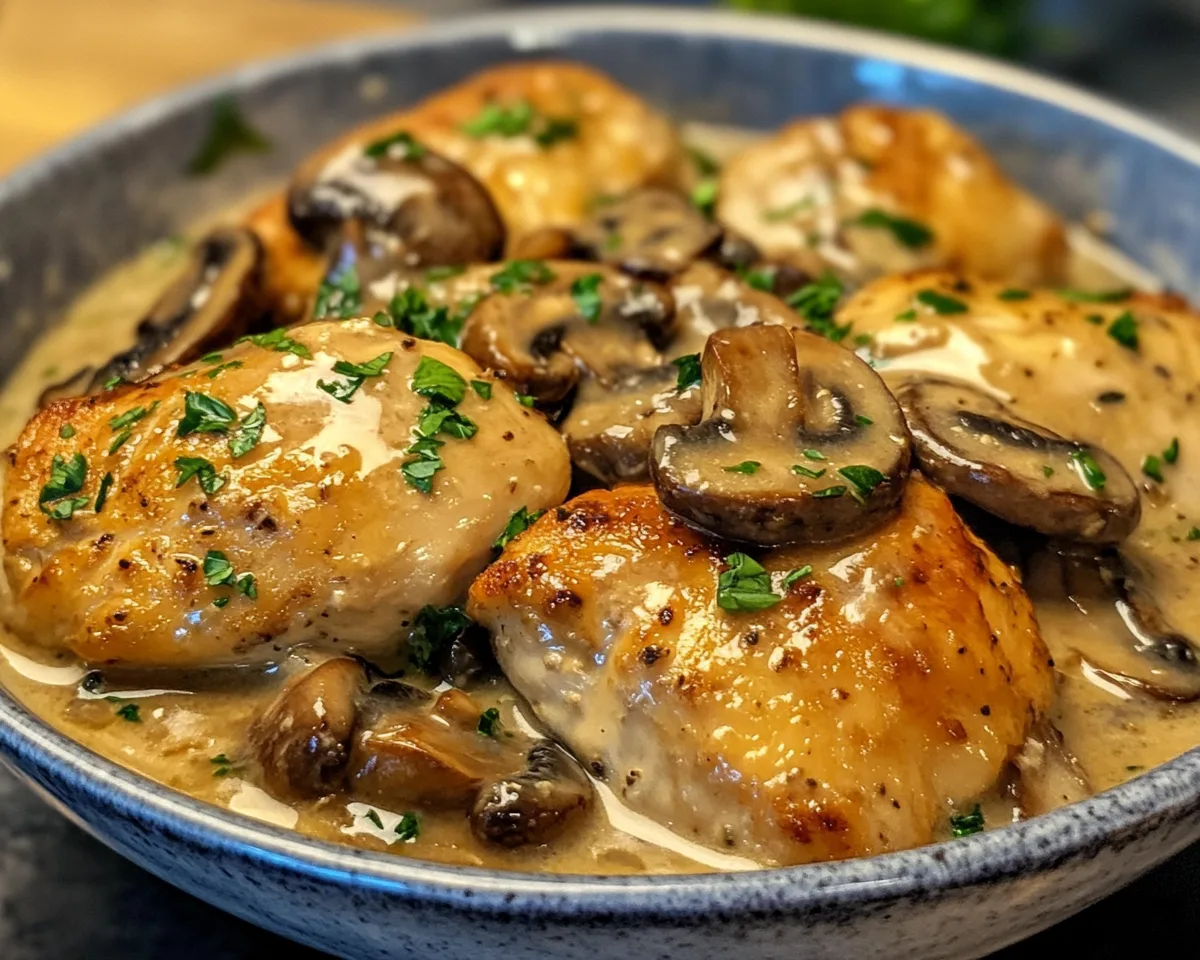 Spring Dinner Ideas: Creamy Mushroom Chicken in 25 Minutes