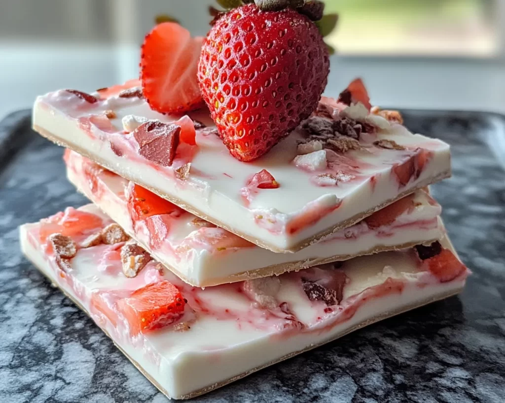 Spring Dessert: Strawberry Yogurt Bark (Easy Freezer Treat)