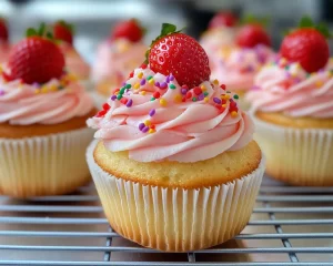 Spring Cupcakes: Strawberry Lemon Cream Cupcakes