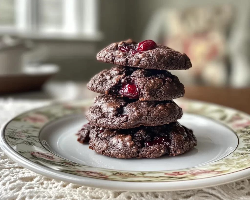 Black Forest Cookie: Cherry Filled Chocolate Crinkle Cookies in 30 Minutes