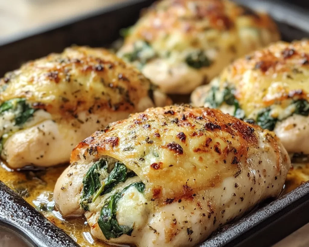 Easy Dinner Recipes for Family: Cheesy Spinach Stuffed Chicken in 25 Minutes