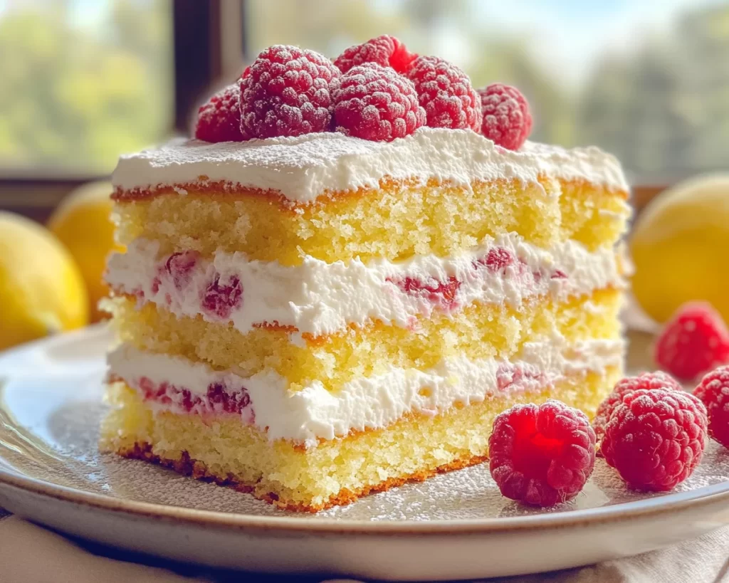 Spring Cake: Lemon Raspberry Cake (Easy)