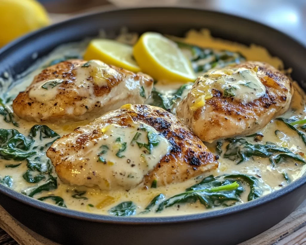 Spring Dinner: Creamy Lemon Spinach Chicken in 20 Minutes
