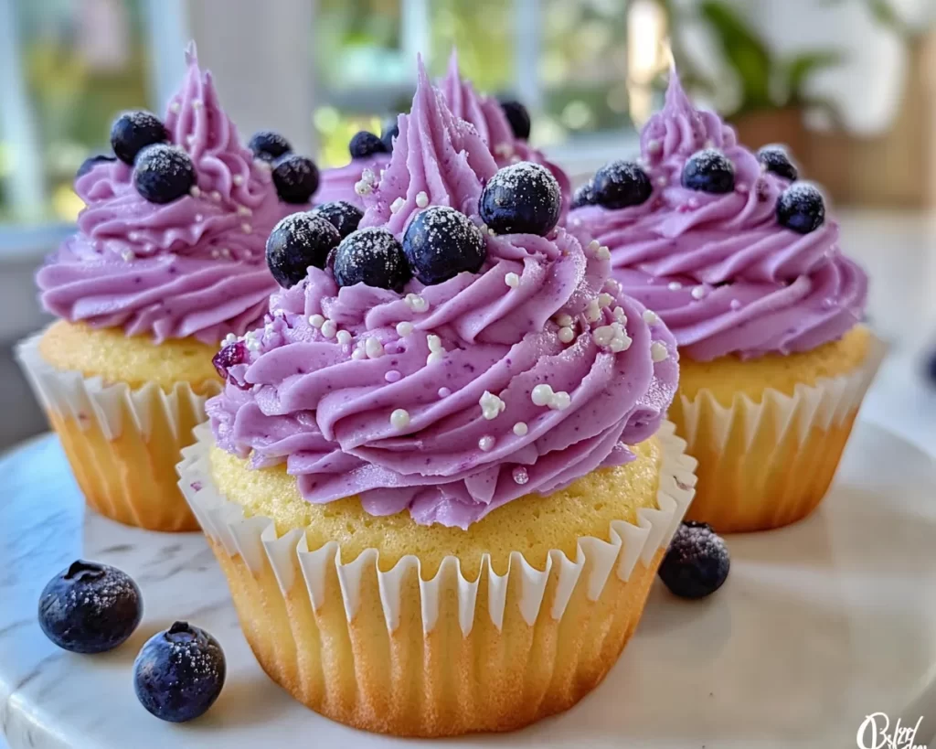 Spring Cupcakes: Blueberry Vanilla Cupcakes in 7 Steps