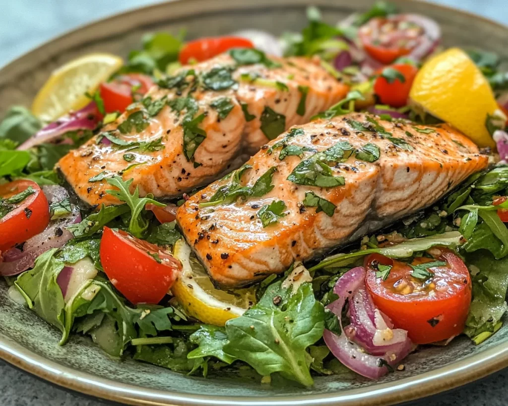 Summer Meals: Salmon Salad with Lemon Vinegarette