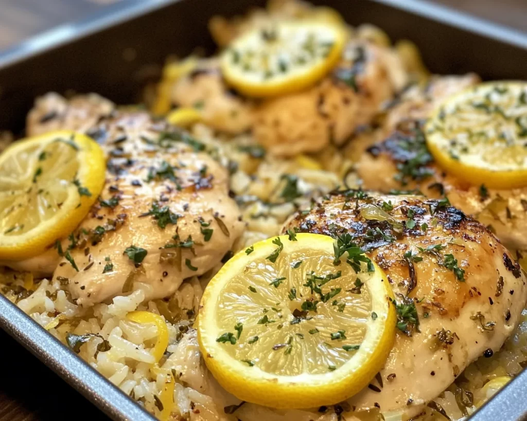Easy Dinner Recipes for Family: One Pan Lemon Chicken & Rice in 25 Minutes