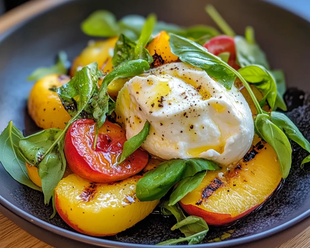 Summer Meals: Grilled Peach and Burrata Salad in 15 Minutes