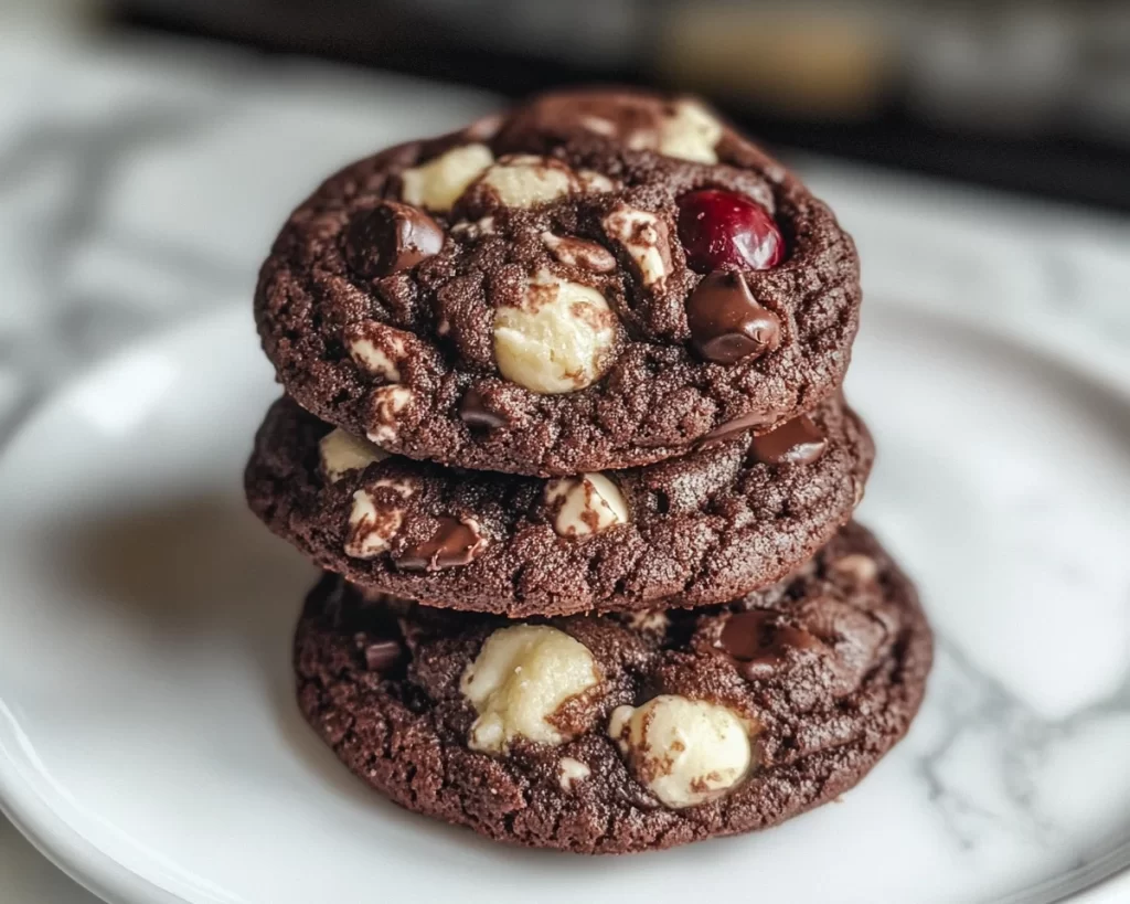Black Forest Cookie: Triple Chocolate Cherry Cookies in 30 Minutes