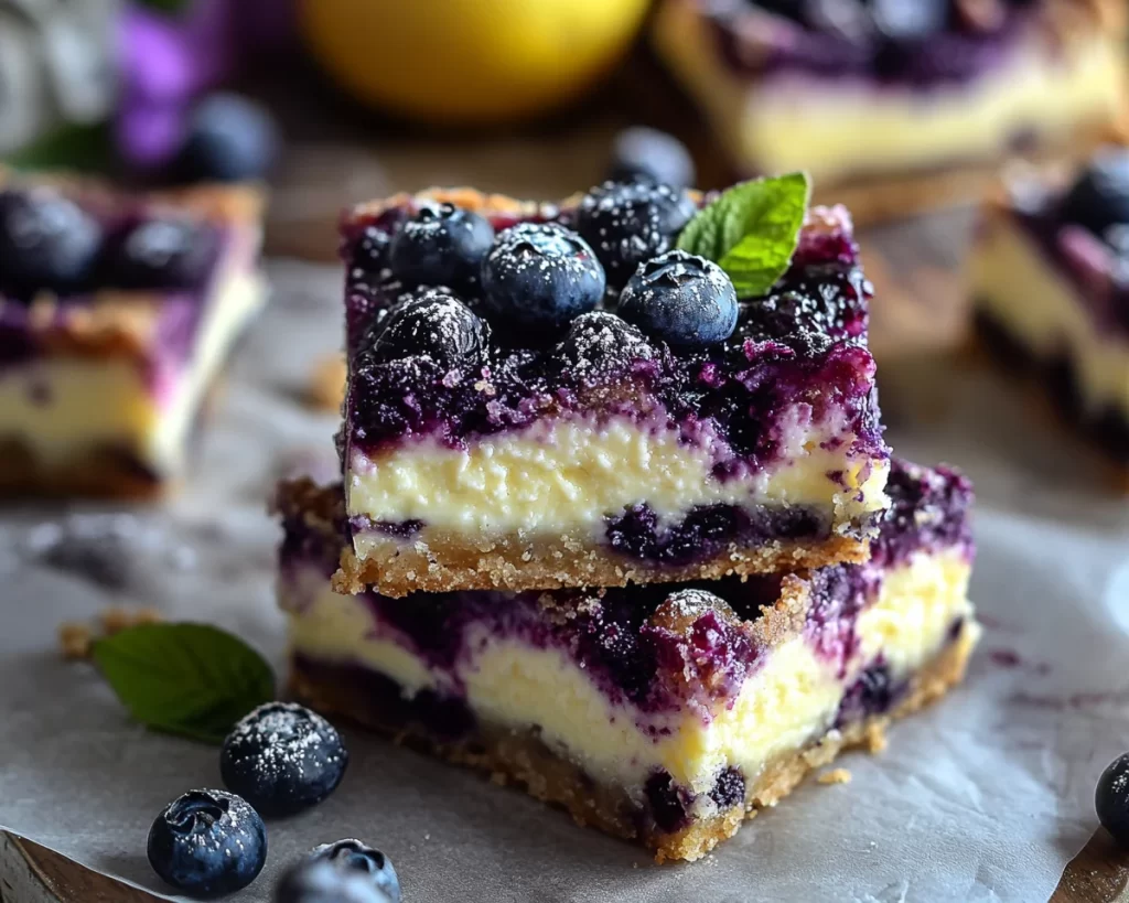 Spring Desserts: Lemon Blueberry Cheesecake Bars in 30 Minutes