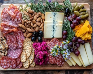 Spring Charcuterie Board Ideas: Herb and Blossom Spring Cheese Plate in 20 Minutes