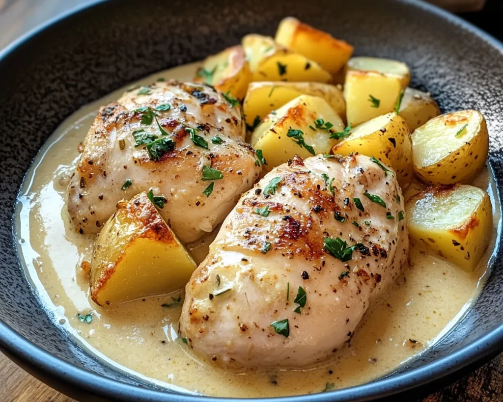 Easy Dinner Recipes for Family: Creamy Garlic Chicken & Potatoes in 30 Minutes