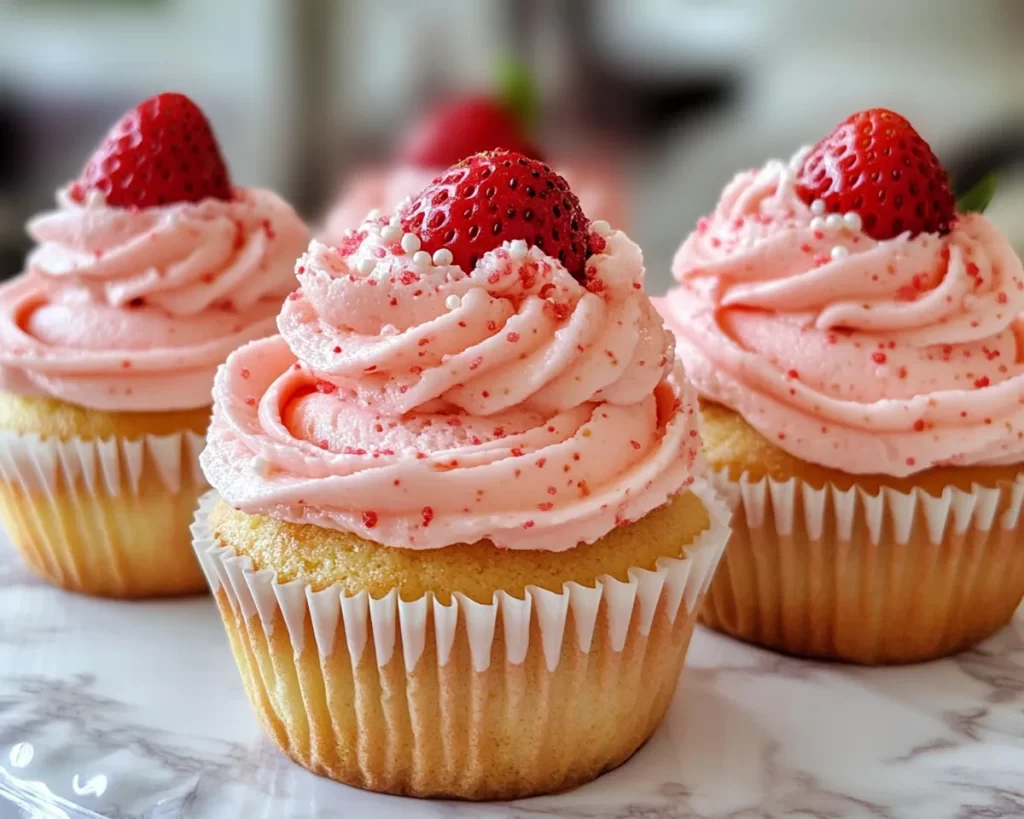 Spring Cupcakes: Strawberry Buttercream Cupcakes in 7 Steps