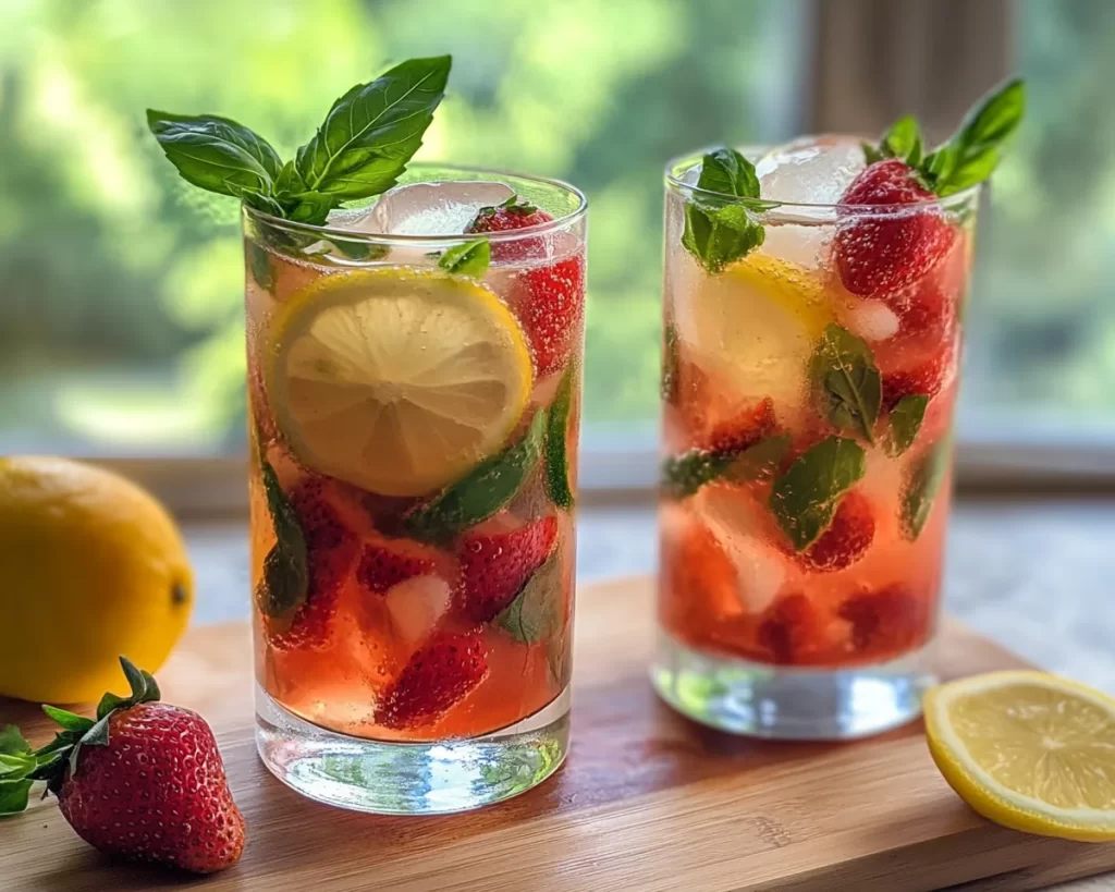 Summer Drinks Nonalcoholic: Strawberry Basil Lemonade in 10 Minutes