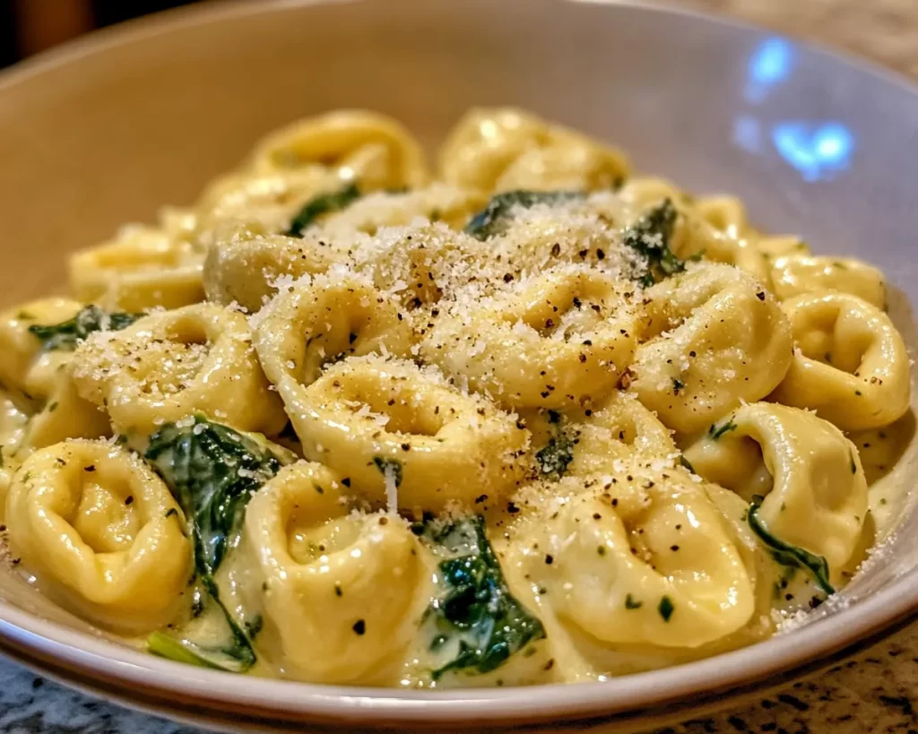 Spring Dinner Ideas: Creamy Spinach Tortellini in 20 Minutes