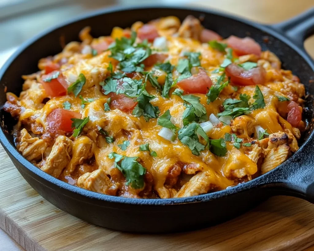Easy Dinner Recipes for Family: Cheesy Chicken Taco Skillet in 20 Minutes