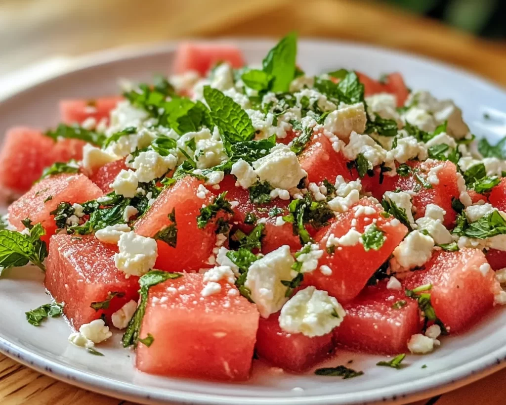 Spring Salads: Watermelon Mint and Feta Salad in 10 Minutes