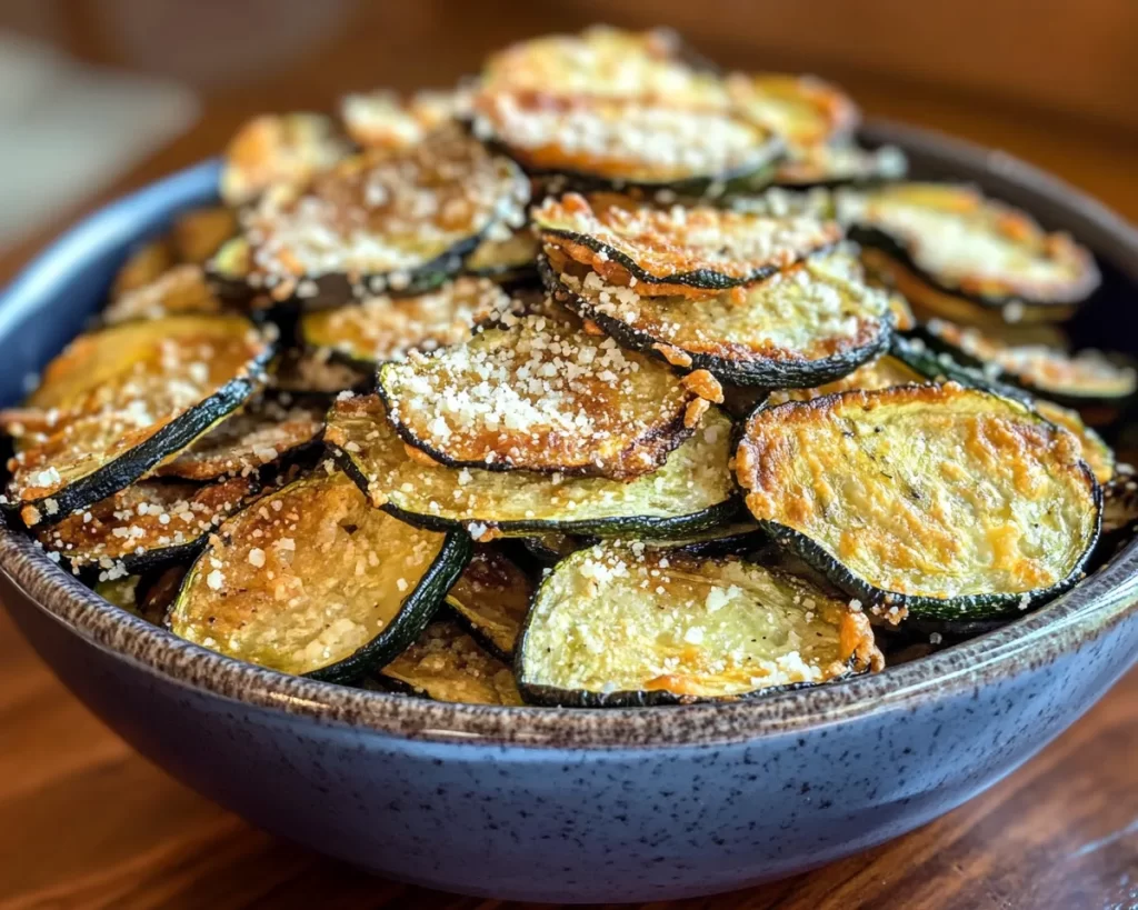 Healthy Munchies: Baked Parmesan Zucchini Chips in 20 Minutes