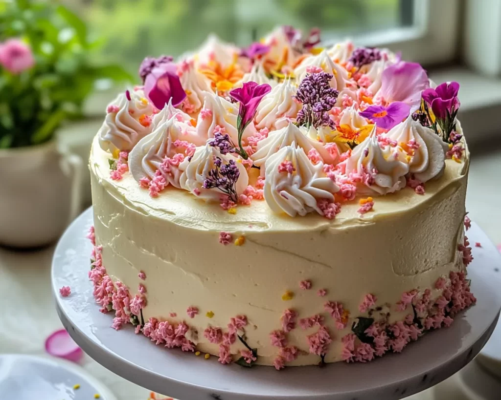 Spring Birthday Cake: Pastel Spring Birthday Cake