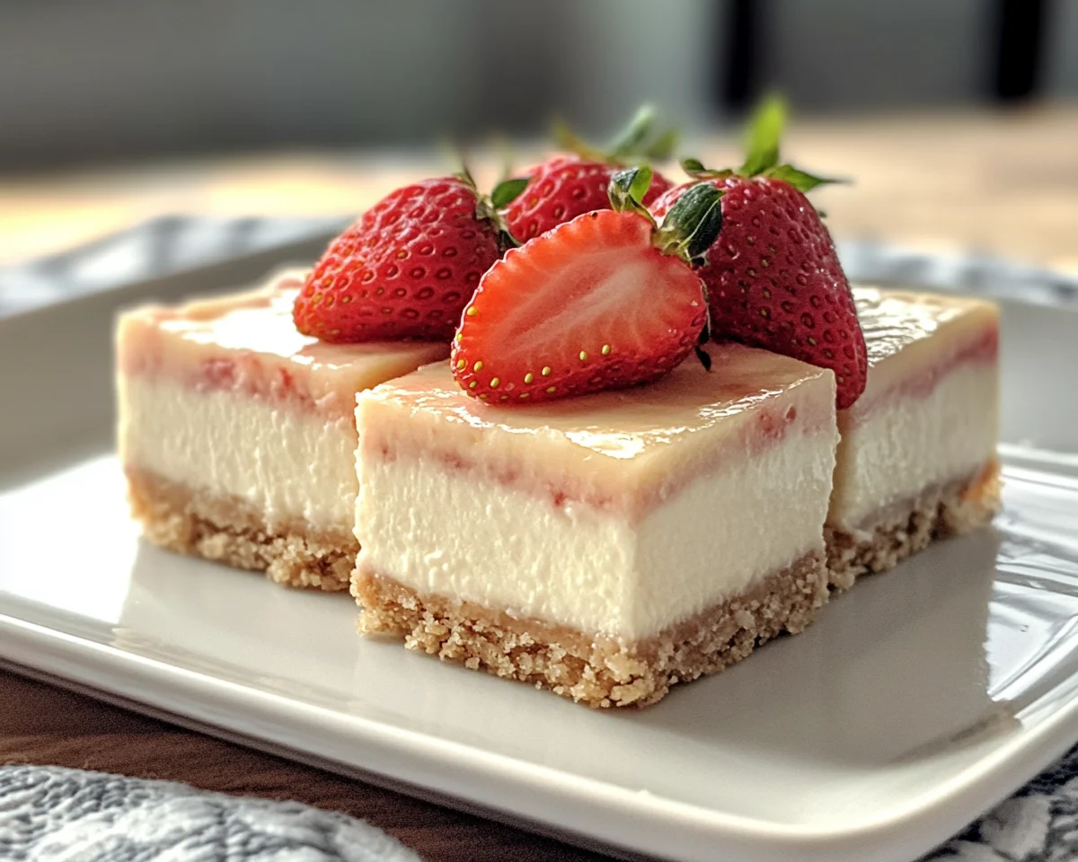 Spring Desserts: Strawberry Cheesecake Bars in 5 Steps