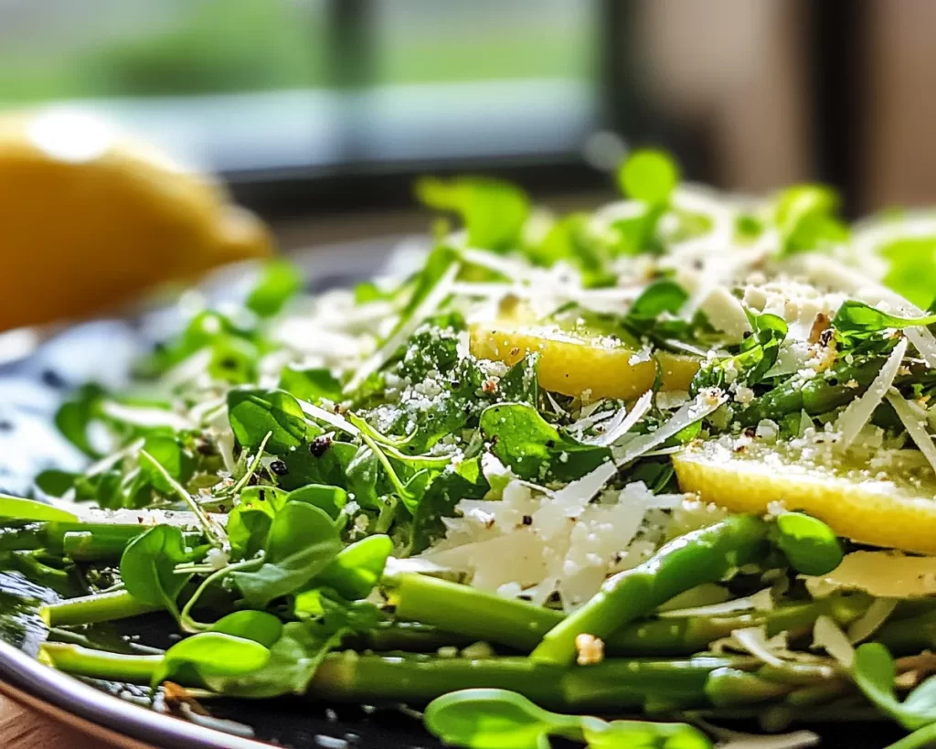 Spring Salads: Asparagus Lemon and Parmesan Shaved Salad in 15 Minutes