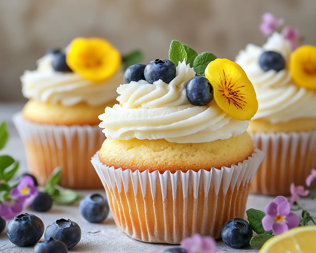 Spring Cupcakes: Lemon Blueberry Cupcakes in 5 Steps