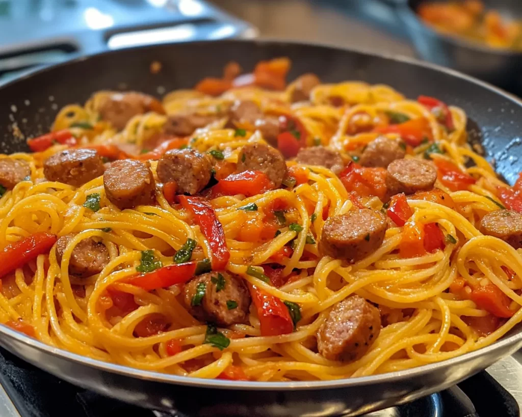 Easy Dinner Recipes for Family: Sausage & Pepper Pasta in 20 Minutes
