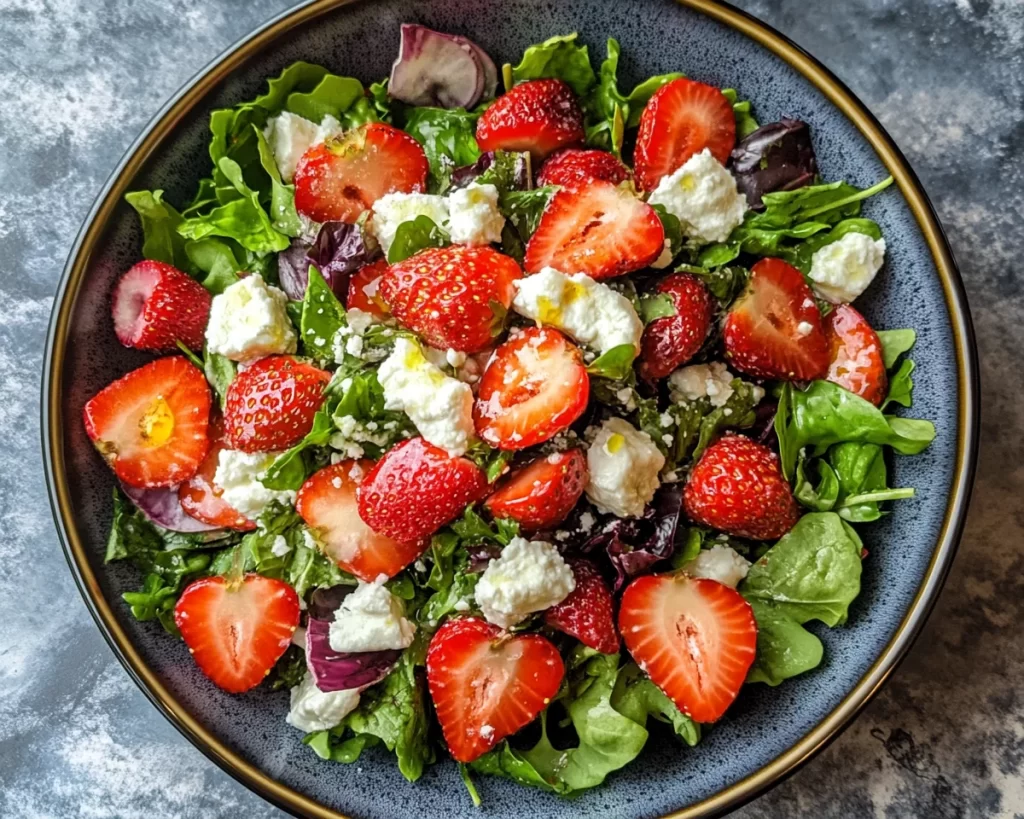 Spring Salad: Strawberry Goat Cheese Salad with Lemon Dressing